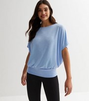 New Look Pale Blue Fine Knit Batwing Top